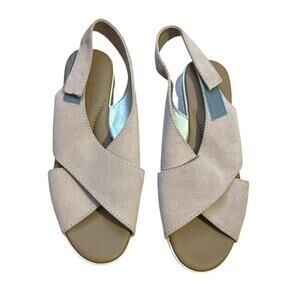 Ballet pink tan suede sandals